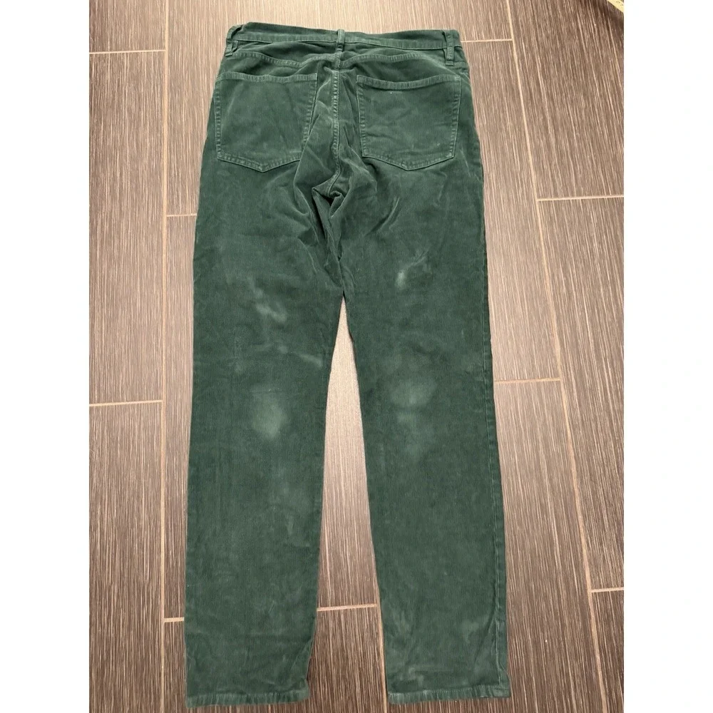 J.Crew Vintage Slim Straight Corduroy Pant Dark Spruce Sz 30 Tall Holiday Goblin
